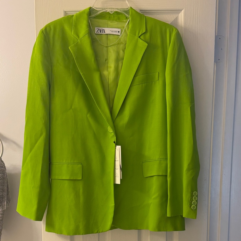 Zara Women's Lime Green Suit Jacket
